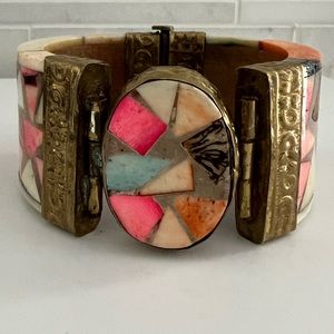 Vintage Horne Mosaic Bangle Bracelet 80’s